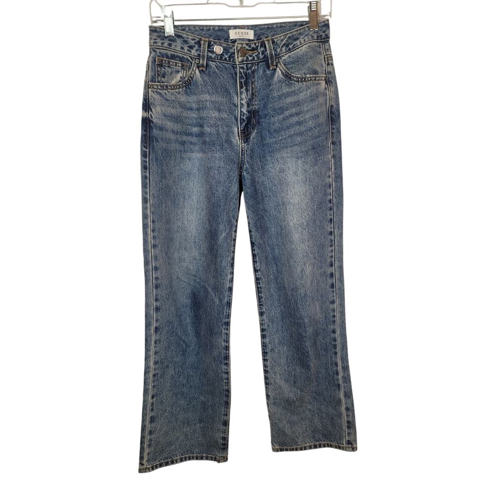 Guess Korea Womens Medium Wash Straight Mid Rise Jeans Size 25x27.5